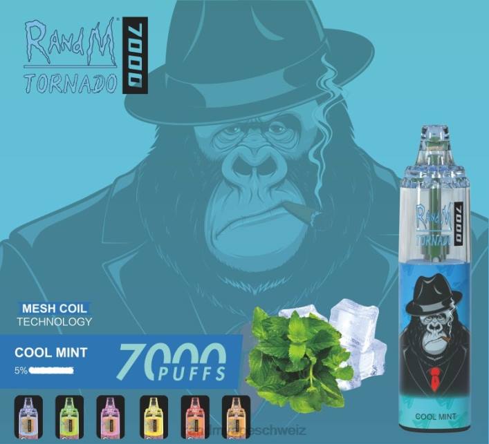 RandM Tornado Schweiz | RandM Tornado 00P2173 7000 Airflow Control Vape-Gerät 1St Traubeneis